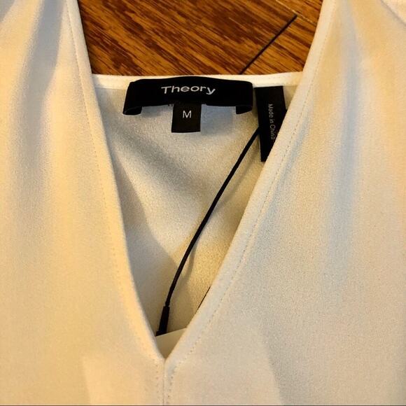 THEORY  RARE Kensington Draped Tank Top WHITE SIZE M NWT - Picture 5 of 7